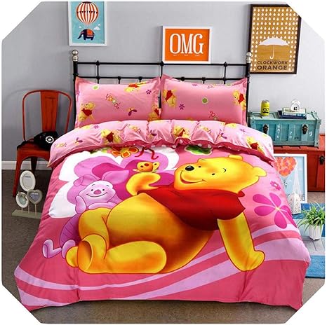 Amazon 漫画ドラえもんミッキー大きな白いシート布団カバー4枚セットダブルキルトベッドシートシングル学生3枚セット プー2 カスタマイズされた1 5 ベッドシート 寝具カバーセット オンライン通販