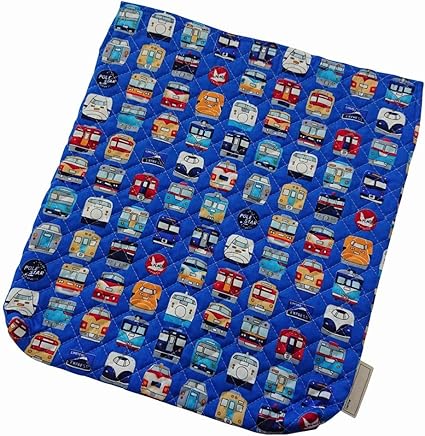 Amazon Co Jp 座布団カバー 男の子 ゴムなし キルティング 横32cm 縦35cm 厚み 4cm 幼稚園 保育園 子供 電車 ブルー ベビー マタニティ