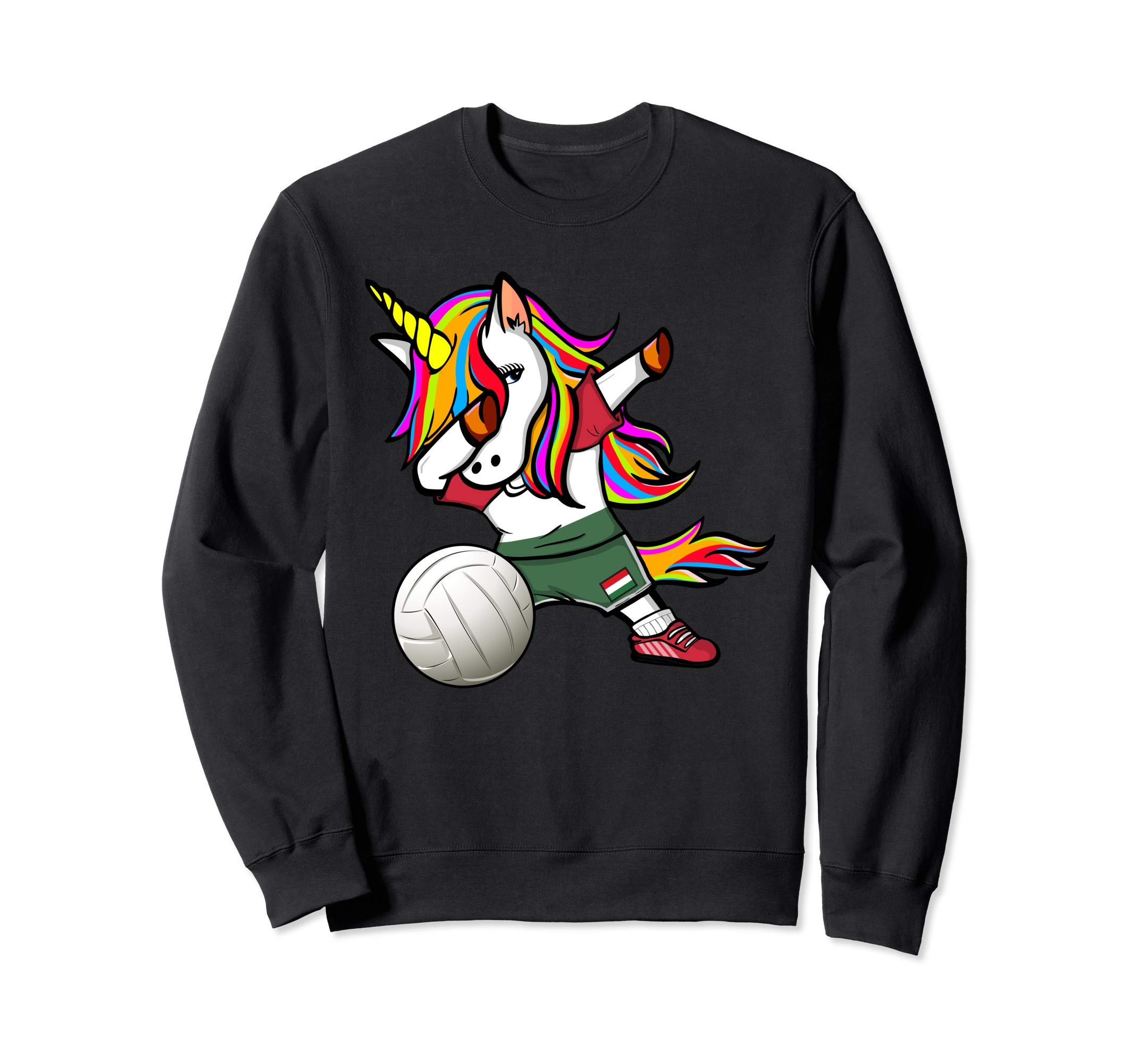 Dab Unicorn Hungary Volleyball Fans Jersey Hungarian Flag Sweatshirt