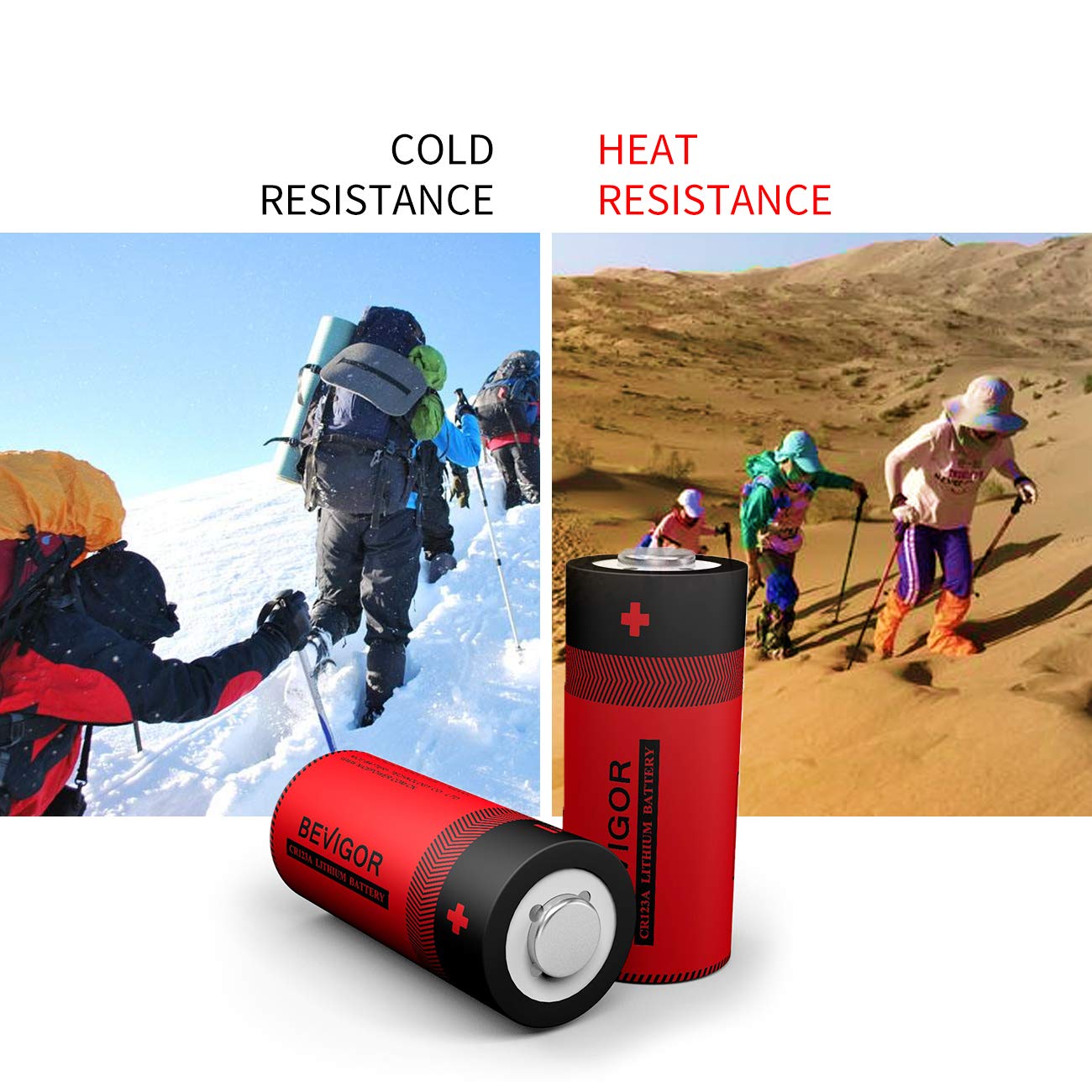Bevigor CR123a 3v Lithium Battery, CR123a Battery, 10Pack 1500mAh 123 Batteries Lithium, CR123 Arlo Camera Battery, PTC Protected for Camera Flashlight Alarm Smart Sensor Microphones【Non-Rechargeable】