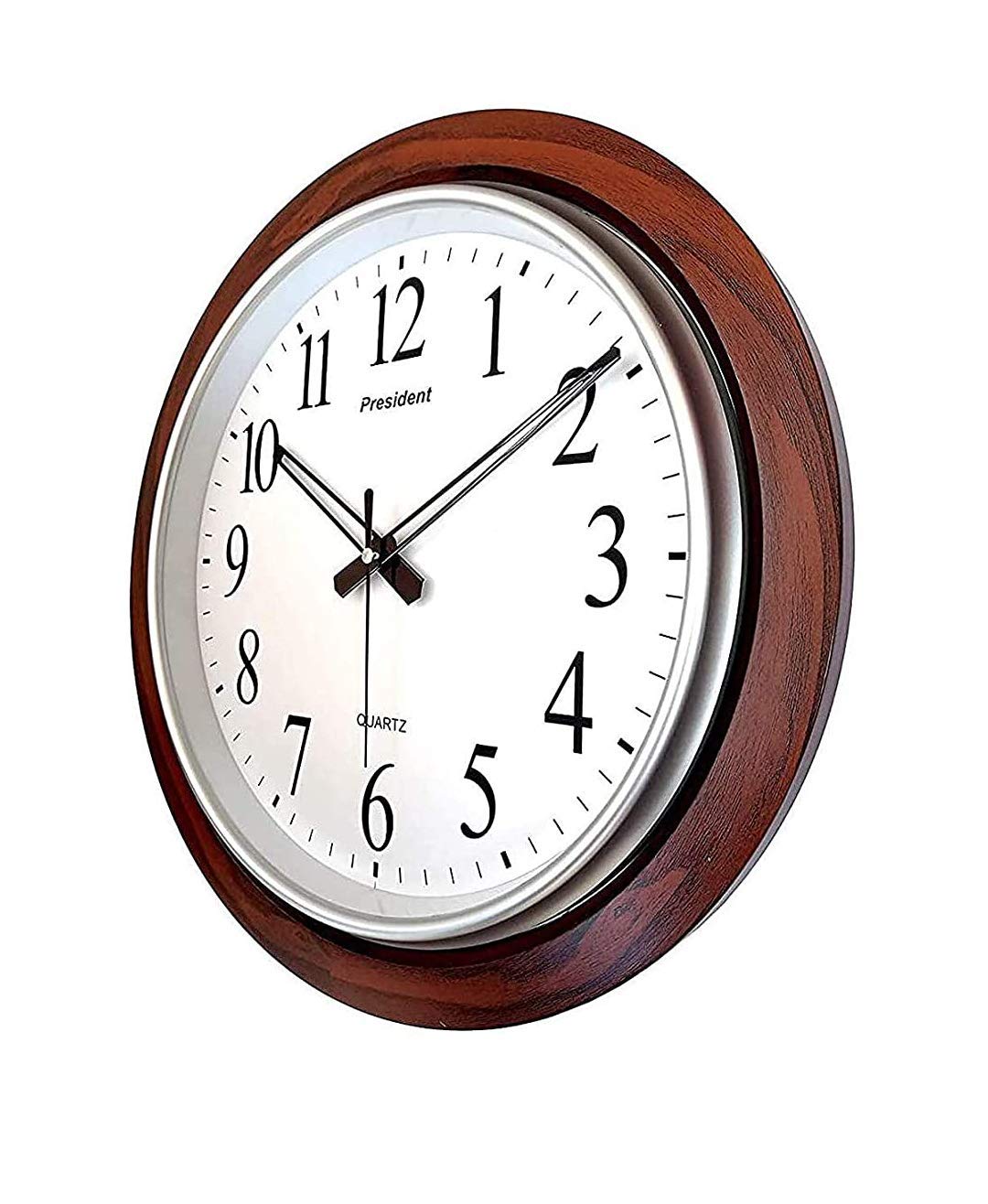 Buy President Analog Quartz Official Designer Big Size Wall Clock For Hall 42 X 42 Centimtr Color Dark Wood And White Made In India Online At Low Prices In India Amazonin