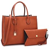 Dasein Women Designer Padlock Tassel Satchel