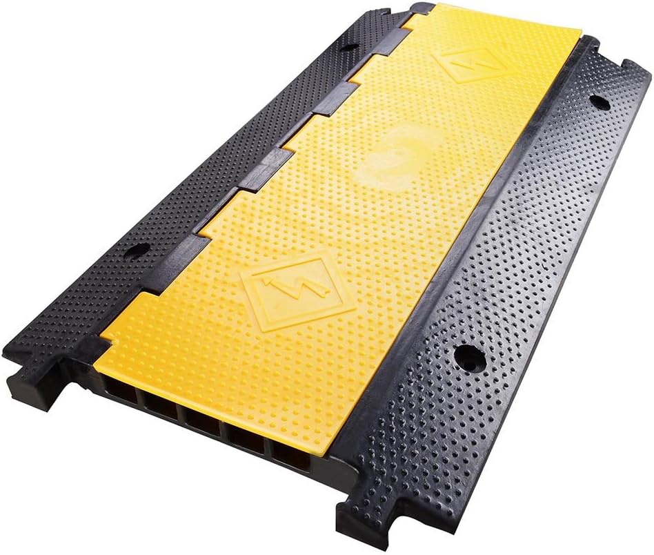 ReaseJoy 5 Channel Rubber Electrical Wire Cable Cover Ramp Cable Floor