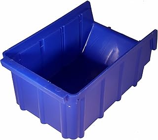 20 Stück Stapelboxen blau Gr.2 (102x167x76mm) Kunststoff PP Sichtlagerkästen Stapelkästen mit Aufhängevorrichtung