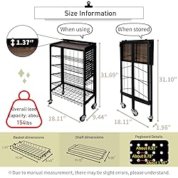Lumizone Foldable Book Cart 6-Tier Large Capacity
