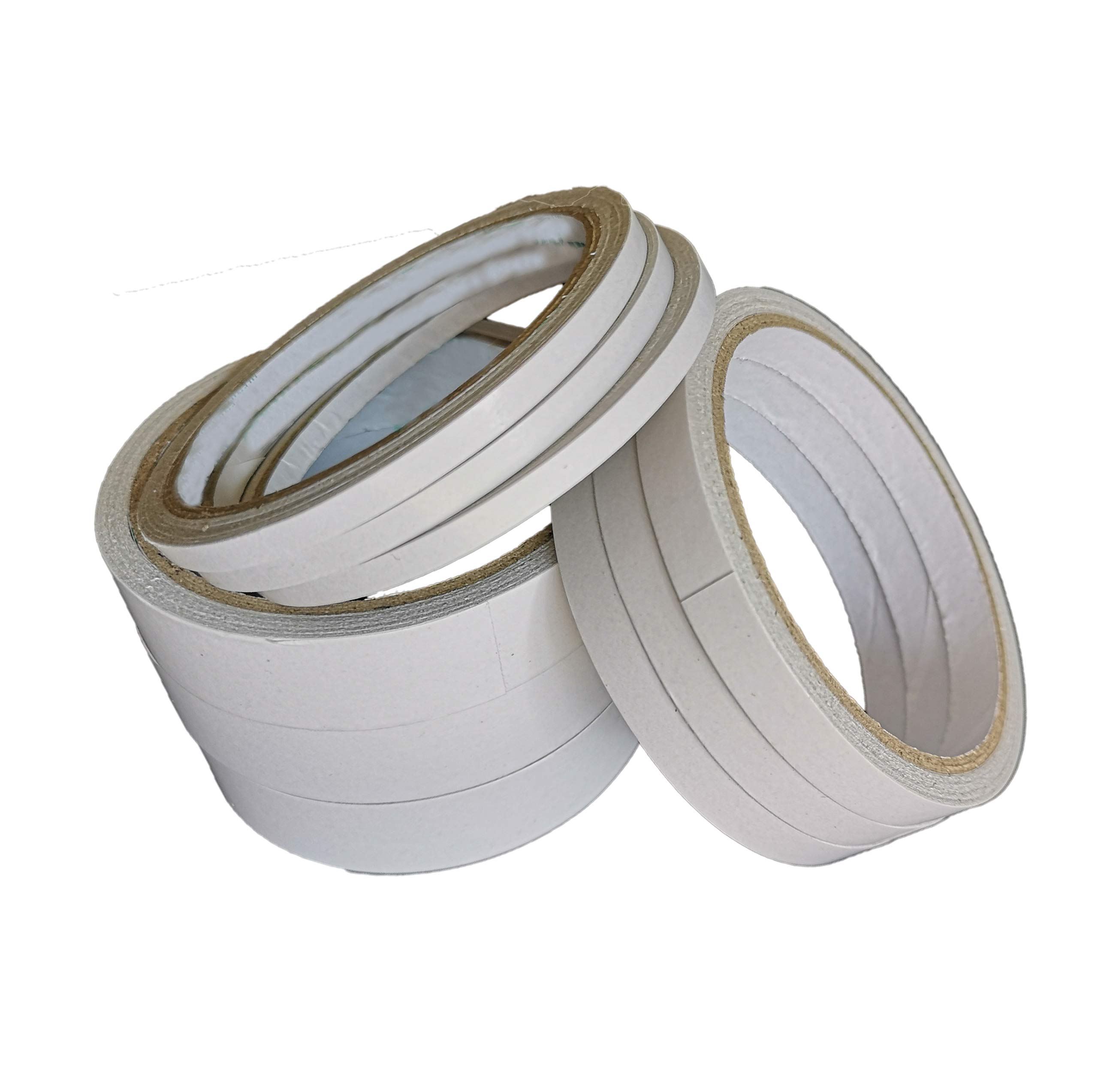 9 Roll Double-Side Tapes for Art Craft Home and Office, Adhesive Sticky Tapes 3 Kind of Width in Pack