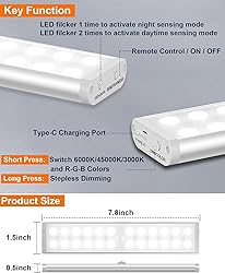 Under Cabinet Lights Wireless, 58-Led Rechargeable