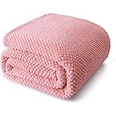 Whale Flotilla King Size Fuzzy Fleece Blanket for Bed, 90x104 Inch Fluffy Warm Soft Jacquard Blankets for All Season, Lightweight and Cozy, Pink