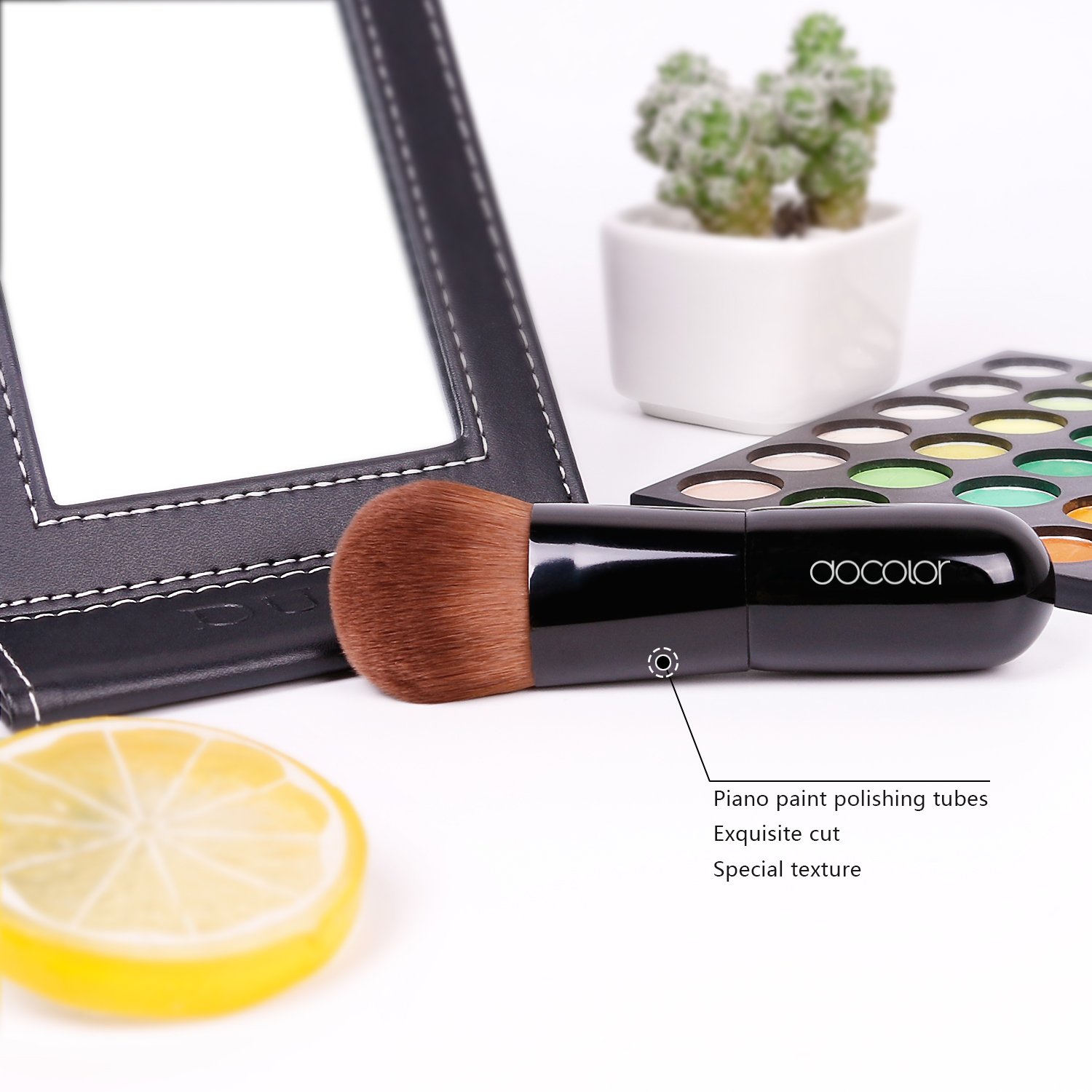 Docolor Kabuki Foundation Face Powder Brush Portable Makeup Cosmetic Tool（Black）: Beauty