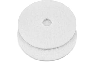 Teenyyou 2 Pcs 12" White Scrubbing Pads Commercial Cleaning Orbiter Pads-Maintenance Non Woven for Floor Buffer Machine
