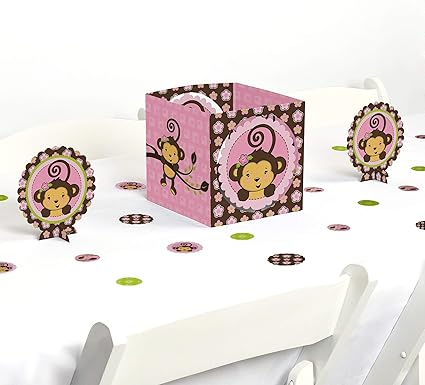 Amazon Com Big Dot Of Happiness Pink Monkey Girl Baby Shower Or