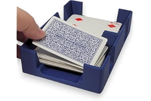 NEWT'S PLAYING CARDS Deluxe Playing Card Tray or Caddy for Card Games Like Canasta, Rummy, UNO and More - Cardian Brand cardholder/Caddy with Felted Bottom - Non-Swivel - Made in USA (Blue)