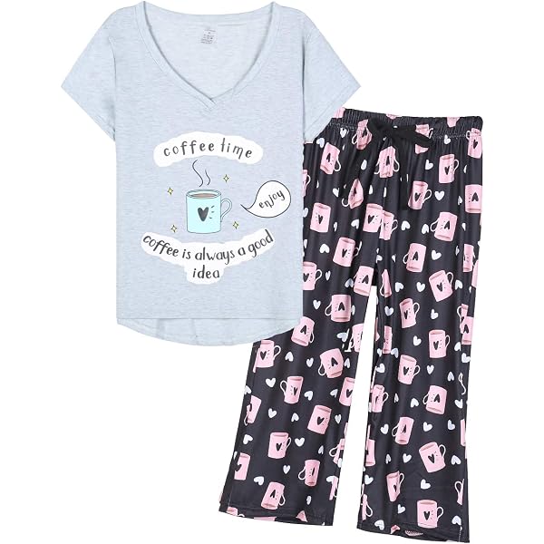 YIJIU Women's Summer Pajama Set | Cute Cartoon Print Top & Pants, 95% Polyester 5% Spandex, XX-Large - View #11