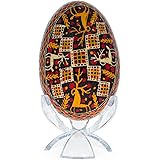 BestPysanky Deer Goose Size Real Blown Out Ukrainian Easter Egg 3.25 Inches
