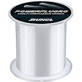 RUNCL Fluorocarbon Fishing Line, PowerFluoro Clear Ice Fishing Leader Line - Virtually Invisible, Faster Sinking, Extra Sensitivity, 300/500/1000yds, 5-32lb Break Strength, Fishing Gifts