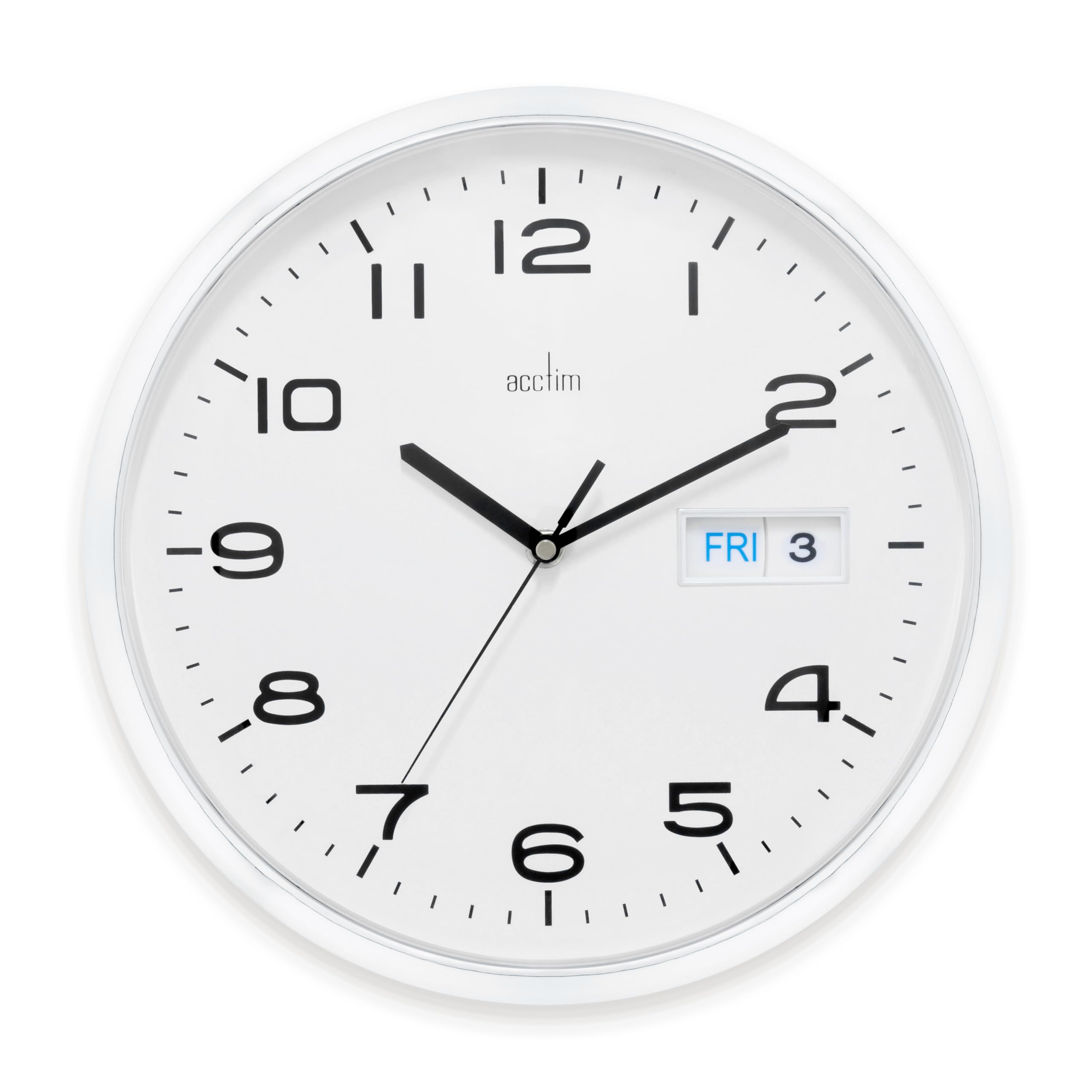 ACCTIM 21027 Supervisor Wall Clock, Chrome/White, 320 mm