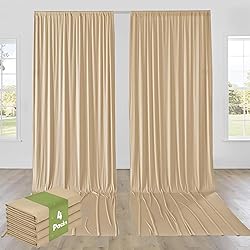 20ft x 12ft Beige Backdrop Curtain for