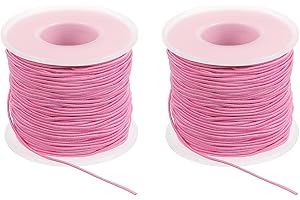 PATIKIL Elastic String for Bracelet 164 Ft/50 Meter Length 0.8 mm Dia, 2 Roll Sturdy Stretchy String Cord for Jewelry Making 