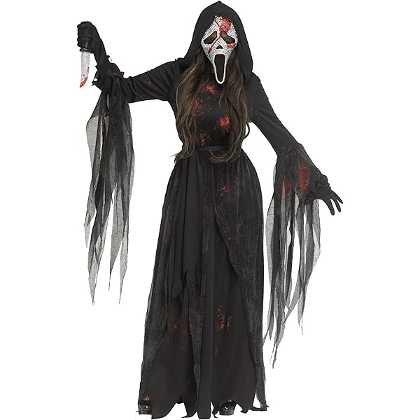 Amazon.com: Spirit Halloween Adult Bling Ghost Face Dress Costume, Women,  Size ADULT SMALL, Multicolor : Clothing, Shoes & Jewelry