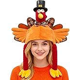 Dnicukii Funny Thanksgiving Hats for Adults, Plush Turkey Hat for Thanksgiving Night Event Dress-up Party Thanksgiving Party Favor Supplies