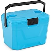 COSTWAY Insulated Portable Cooler, Hard Shell Ice Chest w/ 2 Cup Holders, Bottle Opener, Drain Plug, 3-Day Ice Retention, Outdoor Leak-Proof Dry Box for Beach, Camping, Fishing, Picnic
