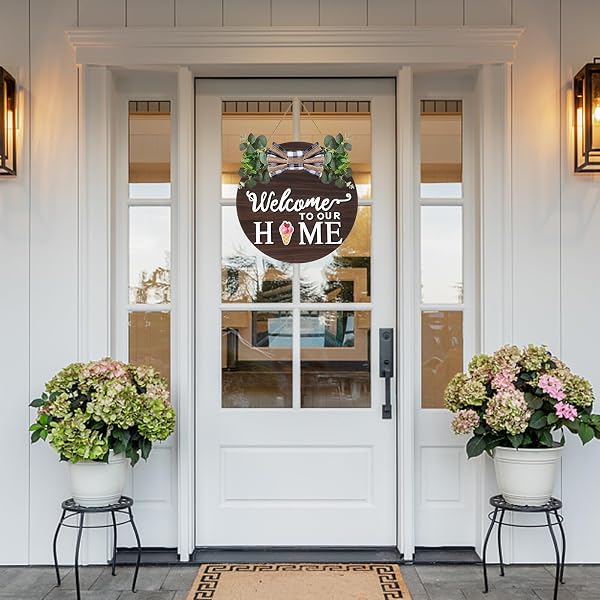 Zavothy Interchangeable Welcome Wreath Sign – Farmhouse Porch Decor With Dog-Themed Icons For Holidays (12x12 Inches) - View #8