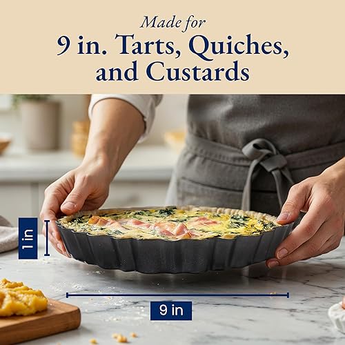 Patz&Patz Fluted Tart Pan Inch Removable Bottom with Patented