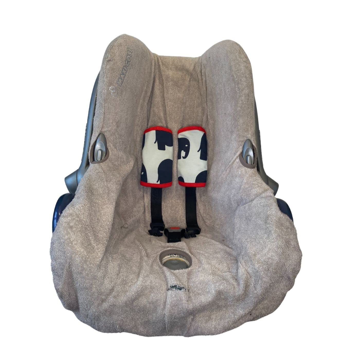 Universal Strap Covers for Baby Carriers, car Seats and pushchairs. Reversible Jersey Cotton and Towelling. Great for Teething Babies and Protection from Dribbling and Chewing