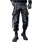 MOKEWEN Men's Streetwear Urban Techwear Ankle Band Casual Cargo Pants with Pockets Jogger