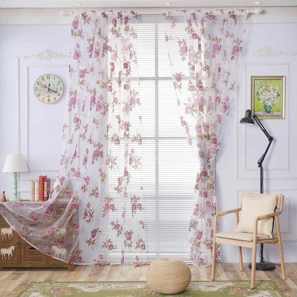 cortinas bordadas florales