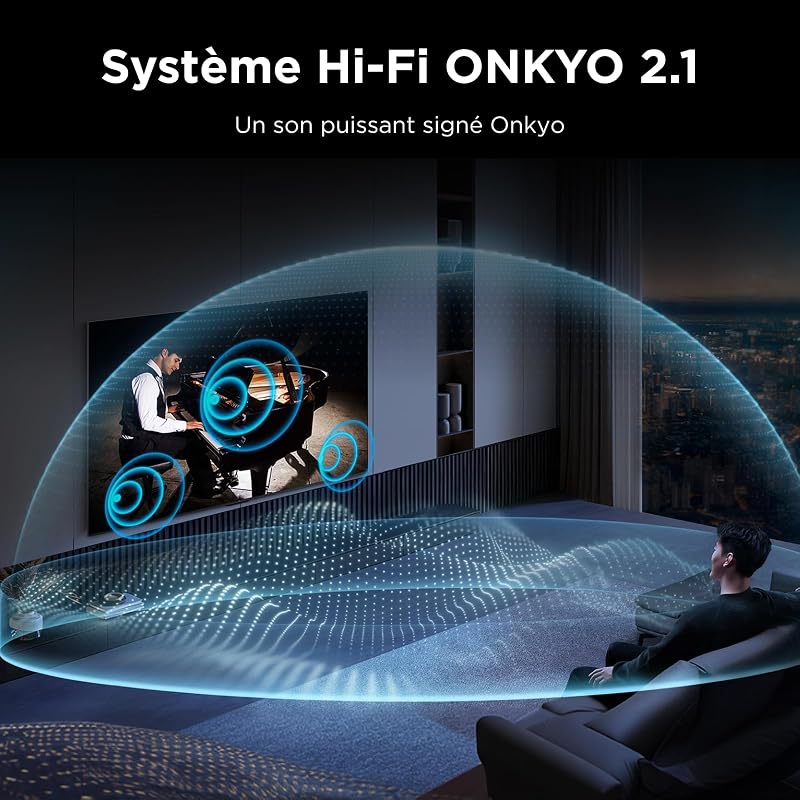 55Q7D Pro 55” SQD-Mini LED TV, 4K HDR 2000 nits, 480 Zones de Gradation, Google TV, Dolby Vision IQ & Atmos, 2.1 Onkyo, 144Hz, Apple AirPlay 2 & Alexa
