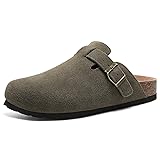 ODOLY Genuine Suede Clogs for Women Men Soft Cork