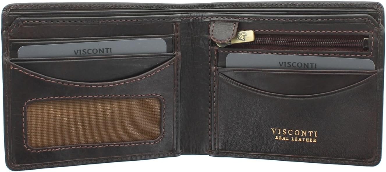 VISCONTI Tuscany Collection Francesca Leather Wallet with RFID Protection TSC46 Brown - Image 3