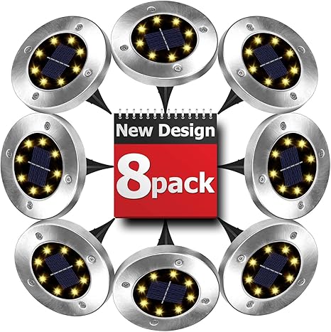 Solar Floor Lights 8 Led Solar Lights Outdoor Windshield Lights Waterproof For Lawn Patio Pathway Yard Deck Walkway Floodlight Dekugaa Amazon De Beleuchtung