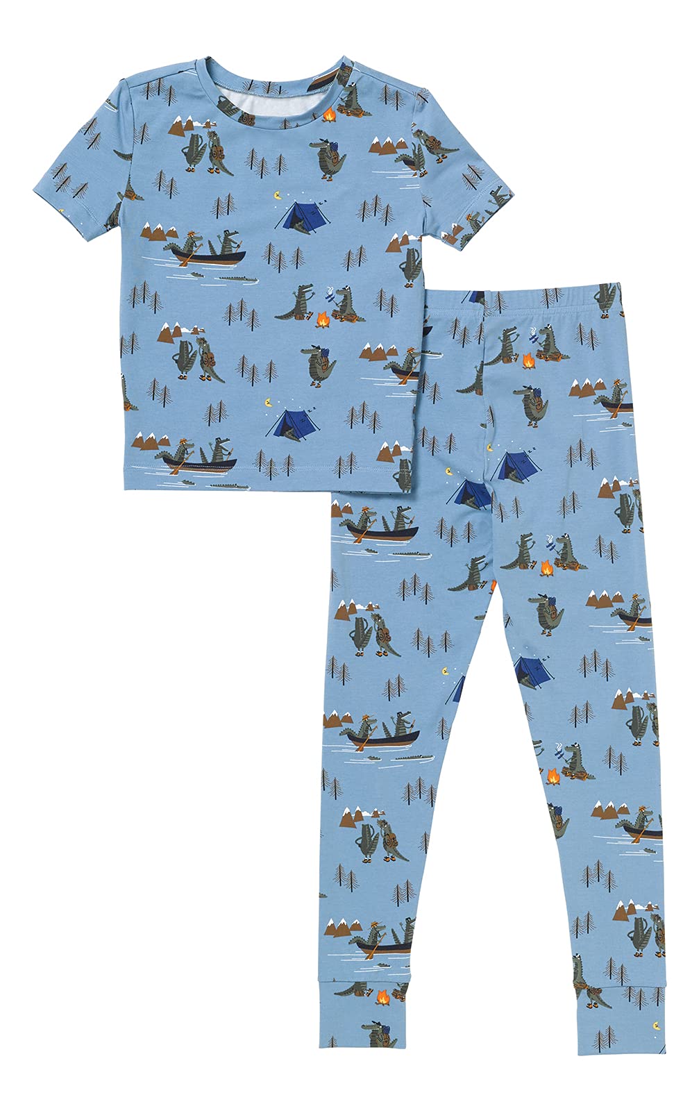 PajamaGram Snug Fit Kids PJs Boy Pajamas and Girl Pajamas Kids Cotton Pajama Short Sleeve Youth Pajama Boys Cotton Set Blue Gators Size 1314 Image