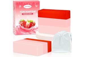 YONISAYO 2 PCS Big Yoni Soap Bar, Yoni Wash Organic 2 * 5.29oz Yoni Bar Soap Feminine Wash for Women Ph Balance, Natural Deodorant Bath Vaginal Body Bath Soap Strawberry Handmade feminine soap