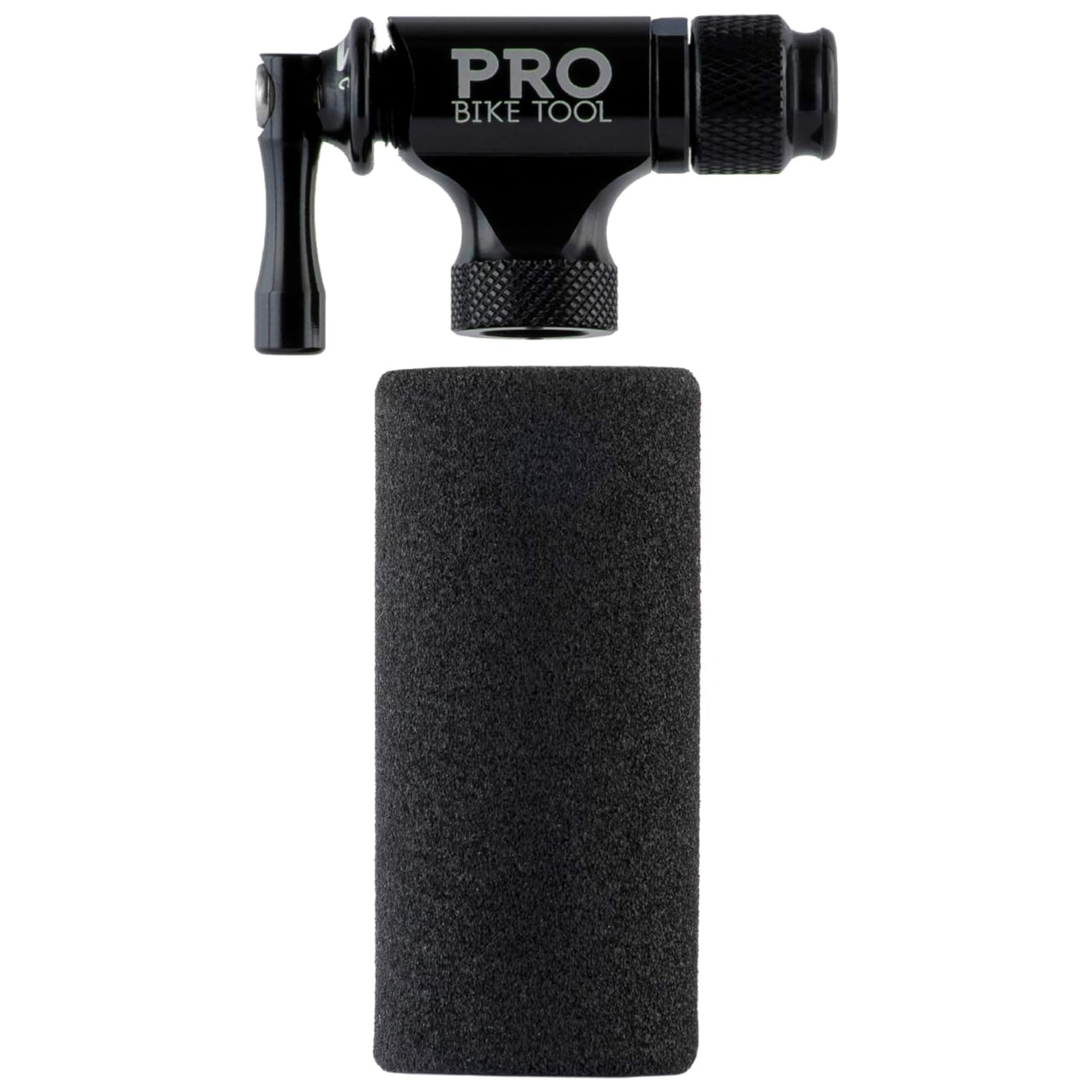 PRO BIKE TOOL CO2 Inflator for Bike Tires - Quick & Easy - Presta and Schrader Valve Compatible - Bicycle Tire Pump for Road and Mountain Bikes - Insulated Sleeve - No CO2 Cartridges Included