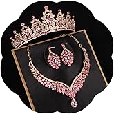 FIRCRE Crowns and Tiaras jewelry sets for Wedding princess birthday party Halloween Prom Pageant Jewelry for Women Crystal Bridal Jewelry Set for women