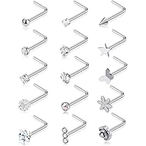 Amazon.com: Tornito 15Pcs G23 Titanium Nose Rings Stud L