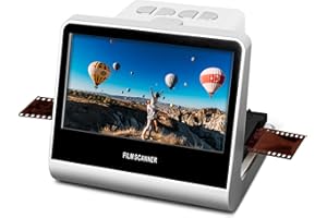 JERBIABY 24 MP Film & Slide Scanner with 5 Inch LCD Screen, All-in-One Digital Film Scanner Built-in 16GB Memory Converts B&W/135/110/126 KPK Negative and Super 8/Monochrome Slides into JPEG Photos