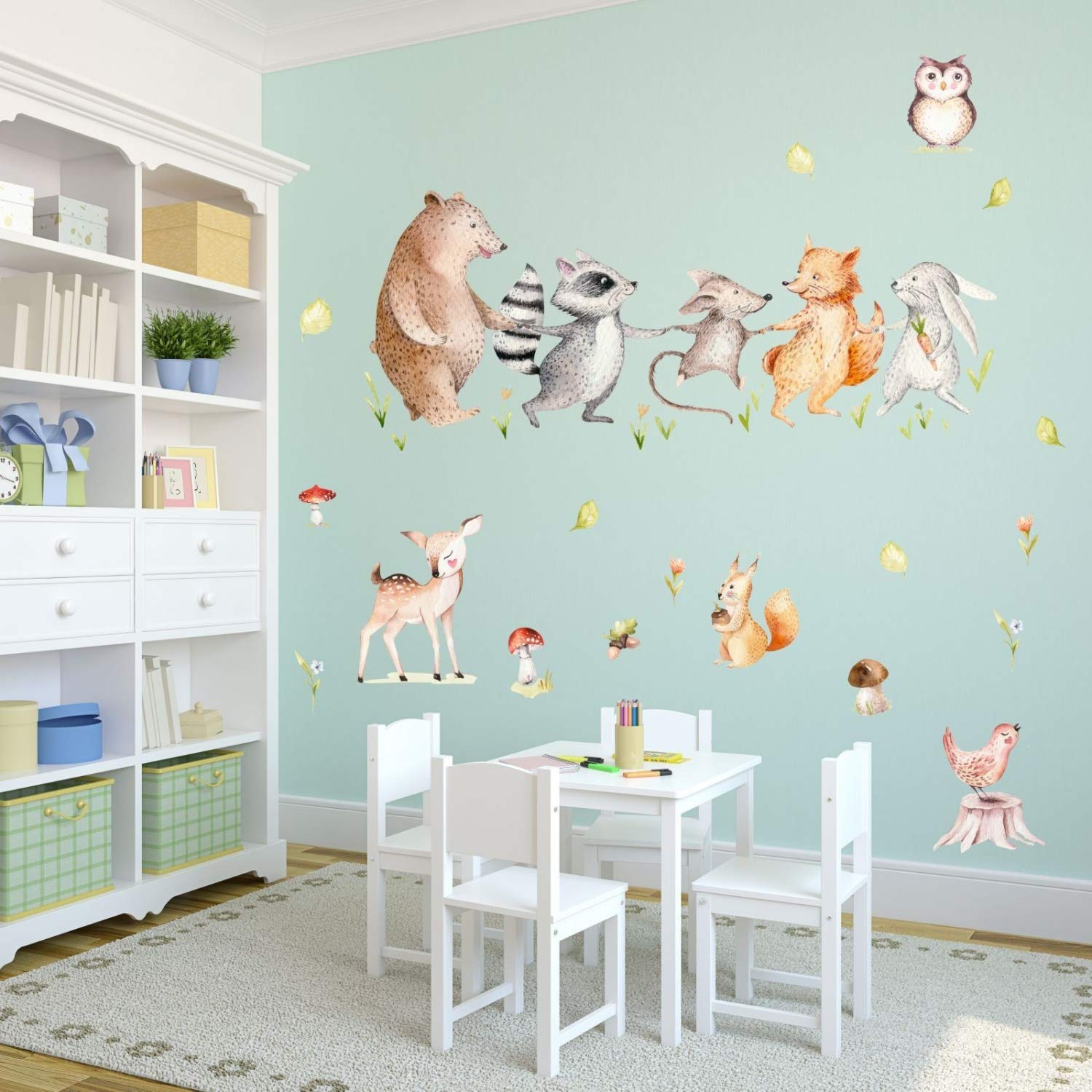 Fuchs Grosse 750 X 420 Mm Waschbar Und Hase Maus In 6 Grossen Kinderzimmer Babyzimmer Wanddeko Wandbild Nikima Schones Fur Kinder 160 Wandtattoo Waldfreunde Bar