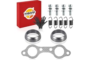 YOSOPP Exhaust Muffler Kit for Polaris Sportsman & Frontier - Includes Gasket, Seal & Spring - 600 700 800 MV7 2002-2006 Models - OEM# 5811511 3610047.Black spring anti-rust