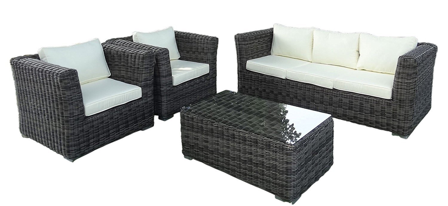 Baidani Rundrattan Garten Lounge Funky Select, Grau ...