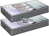 MIXC 2 Packs Underbed Storage Box 100L with Lid Large Clothes Bedding view 1
