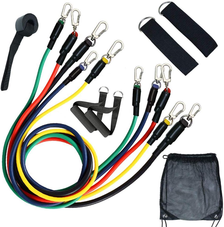 Lovelychica Fitness Resistance Bands Set, Exercise Workout Bands,Includes Stackable Workout Bands, Handles, Ankle Straps, Door Anchor, Carry Bag,Portable Home Gym Accessories