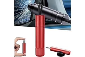 LONNIY Hammerdex, Hammerdex Glass Breaker and Seatbelt Cutter, Hammerdex Glass Breaker, Car Emergency 2-in-1 Escape Tool with Base (Red)