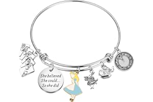 BLEOUK She Believe She Could Inspirational Quote TV Themed Charms Bracelet