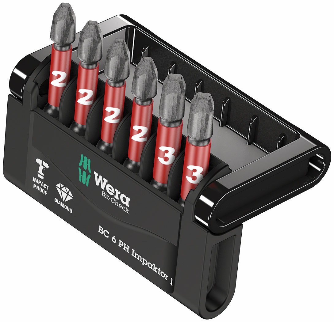 Wera - Bit-Check 6 PH Impaktor 1, 6 Pieces