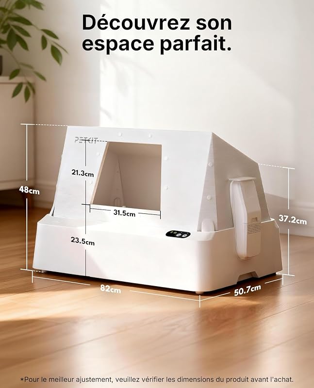 PUROBOT Crystal Duo Litiere Chat Autonettoyante avec Caméra IA | Espace Ouvert，Contrôle Via App, avec Capot, Surveillance de Santé, Double Désodorisation, Convient aux Grands Chats