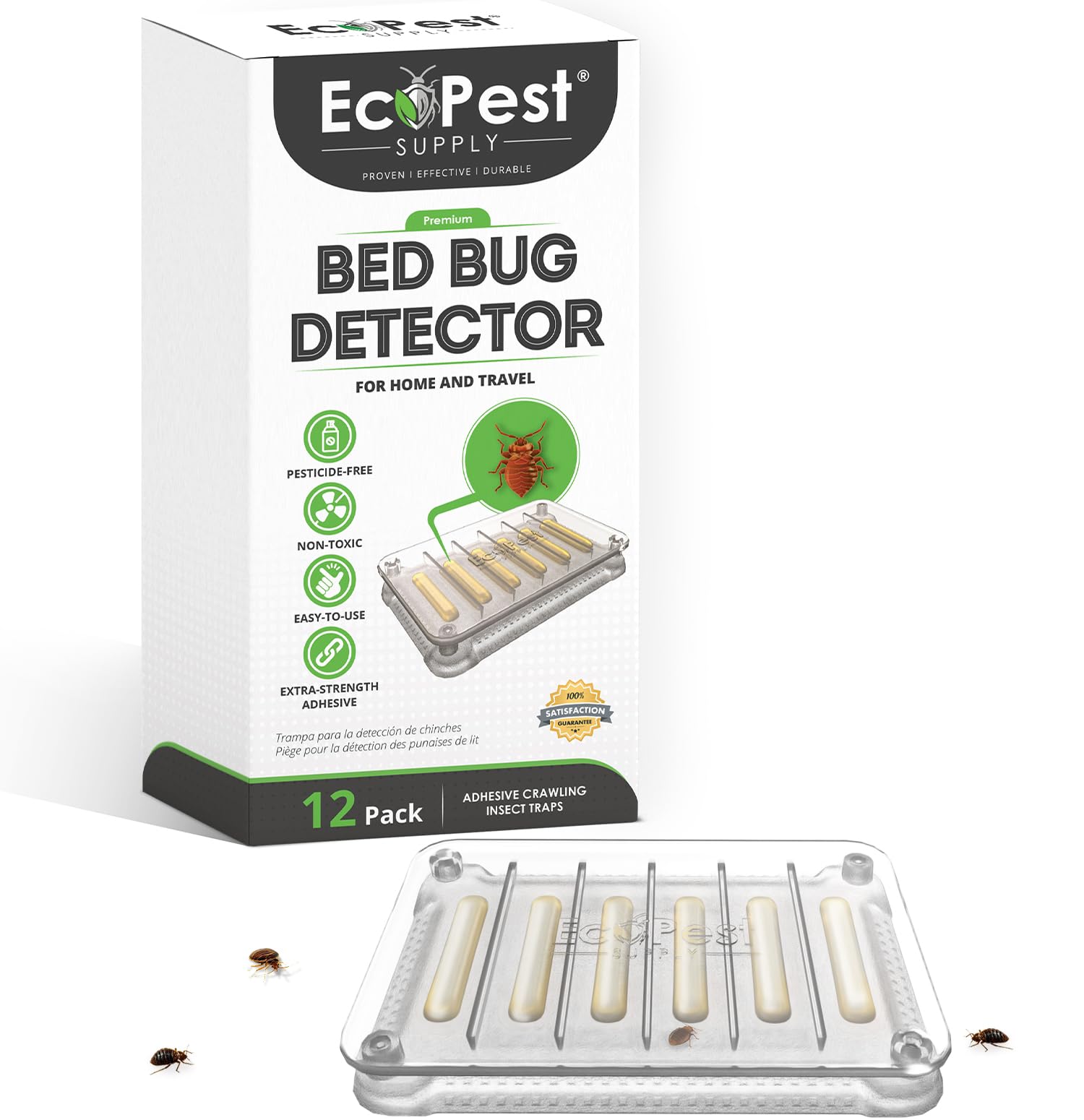 Photo 1 of Bed Bug Detector – 12 Pack | Early Detection Bed Bug Trap, Monitor, and Detector for Home and Travel | Indoor Pest Control Traps for Bedbugs